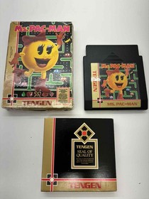 Ms. Pac-Man Tengen (Nintendo Entertainment System NES, 1990) WITH BOX NO MANUAL!
