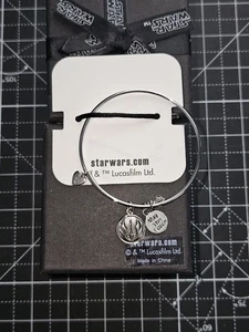 NEW CHARMED MEMORIES EXPANDABLE STERLING BANGLE BRACELET JEDI CHARMS STAR WARS - Picture 1 of 5