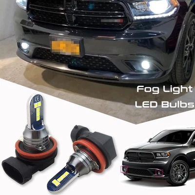 2pcs Extremely Bright HID White Fog Lights LED Bulbs for Dodge Durango 2014-2020 - Image 1 of 4