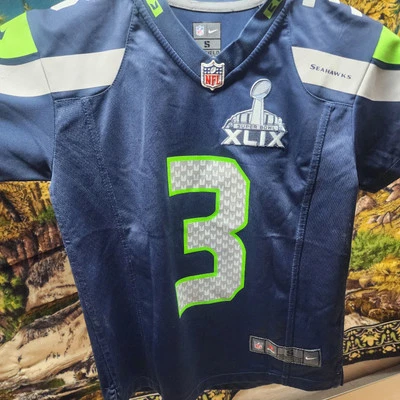 Nike On Field Seattle Seahawks Russell Wilson Super Bowl XLVIII Jersey Youth S/M - Image 1 of 4