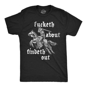 Camisetas divertidas para hombre Fucketh About Findeth Out sarcástico medieval gráfico camiseta para - Imagen 1 de 7