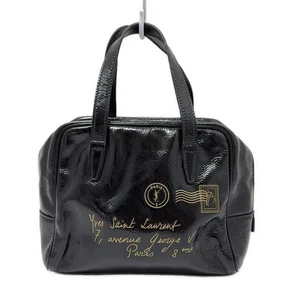Auth YvesSaintLaurent rivegauche (YSL) Y-Mail 197459 Black Patent Leather - - Picture 1 of 8