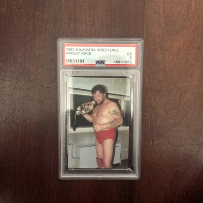 Tarjeta de lucha Harley Race Popy Super Puroresu Kajiwara 1981 Japón PSA 5 Foto 1 de 2