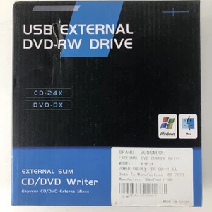 Usb External Dvd-rw Drive Cd-24x Dvd-8x - Picture 1 of 4