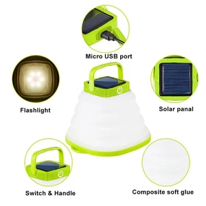 Aufblasbare Solar Laterne LED Licht Teleskop weich klebend Outdoor tragbar  - Bild 1 von 4