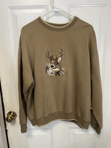 Vintage Field Tested Tan Deer Embroidered Sweatshirt  - Bild 1 von 4