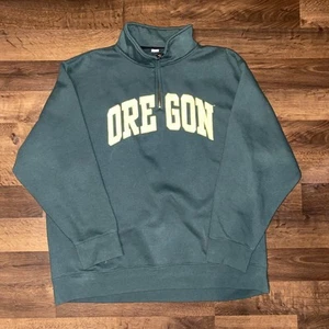 NCAA Oregon Ducks 1/4 Zip Pullover Mens XXL Green Colosseum Fleece Sportcore - Picture 1 of 11