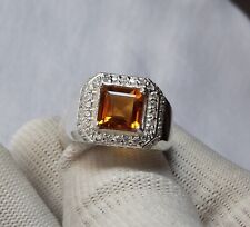 Natural Citrine Silver Mens ring, 925 Sterling Silver, Mens jewelery, Mens Ring