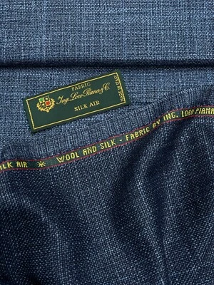 LORO PIANA SILK AIR Suiting Fabric Navy Blue Wool Blend Jacketing Cloth 2.0m - Image 1 of 4