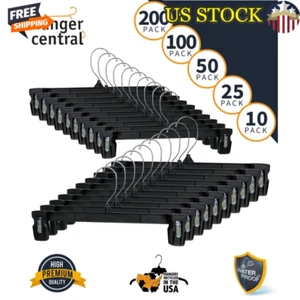Heavy Duty Plastic Pants Hangers 12in 200 Pack Eco-Friendly Durable Organizer US - Picture 1 of 10