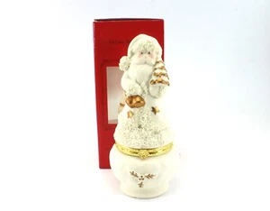 Christmas Wonder Holiday Trinket Box SANTA with Tree & Bell Porcelain in Box - Bild 1 von 15