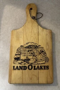 Land O Lakes Wooden Cutting Board Vintage Collectible Rustic Kitchenware - Picture 1 of 5