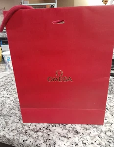 Omega Watch Boutique Gift Bag -Original with fabric handles Ribbon 28x22x9cm - Picture 1 of 2