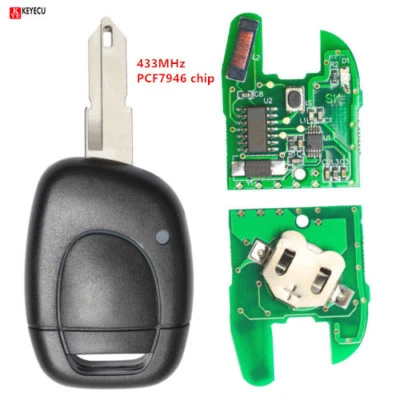 Remote Car Key Fob 1 Button for Renault Twingo Clio Master KANGO PCF7946 Chip - Image 1 of 4