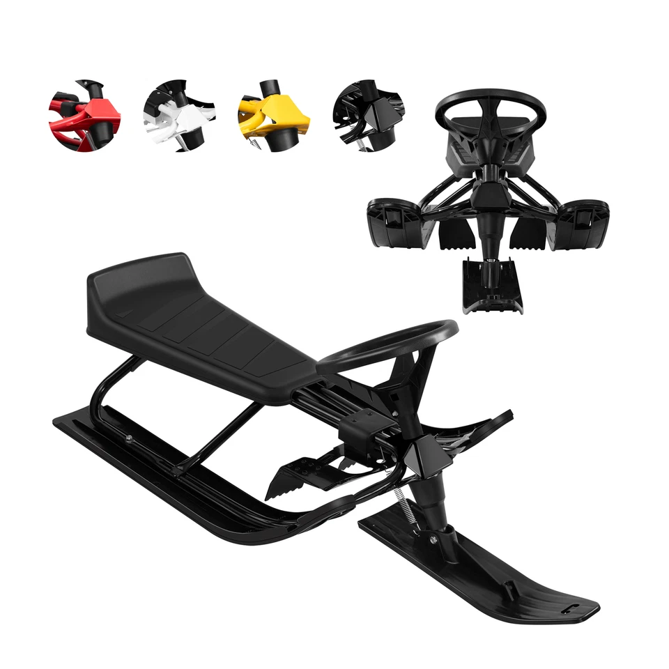 Lenkschlitten Schlitten mit Lenkrad Bob für Kinder Kinderschlitten ab 5 Jahre - Bild 1 von 4