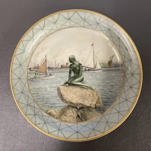 Royal Copenhagen Teller Polychrome Little Mermaid Denmark Porzellan 1946 ~7" - Bild 1 von 4