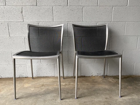 Pair of Zanotta Aluminum Chairs, Made in Italy Cover