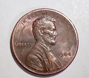 1984 No Mint Mark Penny Münze durchgestrichen Fehler - Bild 1 von 2