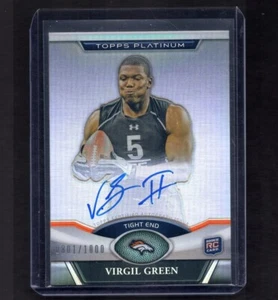 VIRGIL GREEN 2011 Topps Platinum On Card Auto NFL RC Rookie Card 801/1725 57 PSA - Picture 1 of 2
