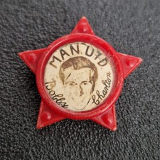 Rare 1960s Busby Babes Bobby Charlton Manchester United Badge Plastic Star Badge