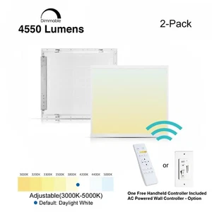 2P 2X2 LED Flat Panel Ceiling CCT Dimmable Remote Control Ultra-Thin Light - Picture 1 of 13