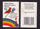 1988 Special Occasions BK165 (Sc 2396a & 2398a panes) MNH fulll booklet