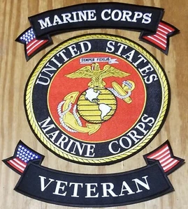 Toppa posteriore ""veterana"" US MARINE CORPS con rocker superiori e inferiori. - Foto 1 di 2