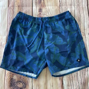 Sperry Men’s Board Shorts Swim Trunks Size Large Blue Tropical Leaves - Picture 1 of 12