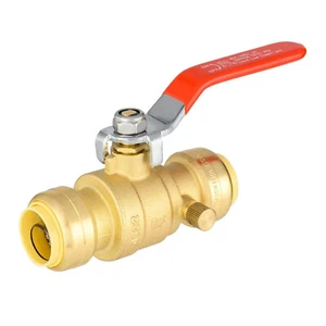 Válvula de bola EFIELD 3/4" Push Fit con palanca roja de drenaje latón sin plomo envío gratuito - Imagen 1 de 8