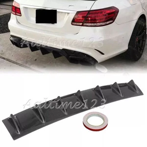 For Benz W204 W205 Rear Bumper Diffuser 7 Fin Spoiler Lip Splitter Wing Carbon - Picture 1 of 13