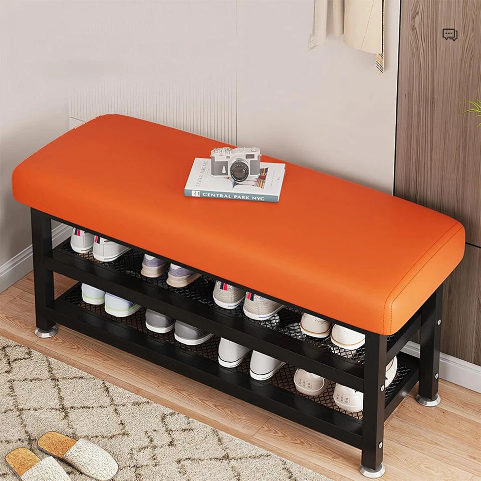 23.6-47.2 pulgadas 2 niveles zapatero organizador de zapatos banco de almacenamiento zapatero con asiento Foto 1 de 4