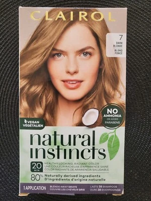 CLAIROL NATURAL INSTINCTS HAIR COLOR/DARK BLONDE (7)/1 KIT/NEW IN BOX - Image 1 of 3