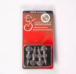 Grover Geared Banjo Pegs, Set of 4 Nickel, Metal buttons 119N - Picture 1 of 3