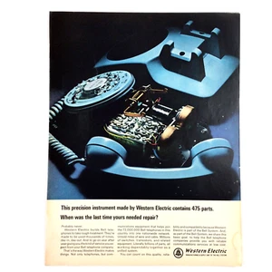 Blue Rotary Phone VINTAGE PRINT AD 1965 Western Electric Bell System 475 Parts - Picture 1 of 2