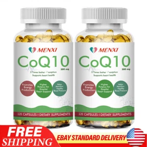 Coenzyme Q10 Anti Aging Cardiovascular Heart Health Support Non-GMO 120 Capsules - Picture 1 of 13