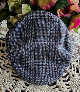 Vintage Mybro Peebles Tweed 100% Wool Flat Cap NewsBoy Size 7.5 Large England  - Picture 1 of 4