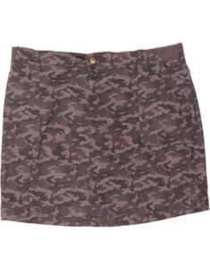 LEE Womens Skort Midrise Straight Skirt US 22 3XL W44 Grey Camouflage DC54 - Picture 1 of 3