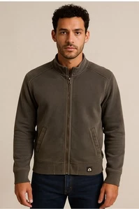American Giant Herren Jacke Gr. M Blau Grau Moto Full Zip Made In USA Fleece Gefüttert - Bild 1 von 13