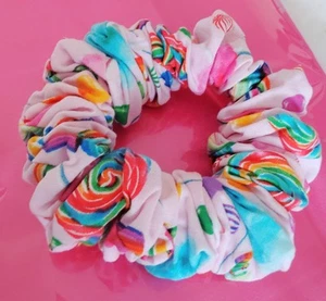 Girls ElasticChuncky Scrunchie CottonCandy Print, Gift For Girl Chubby Hair Tie! - Picture 1 of 4