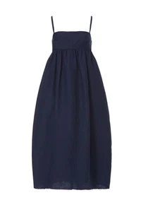 Rachel Comey Manina Dress Square Neckline Navy Blue Large Midi Maxi Minimalist - Picture 1 of 8