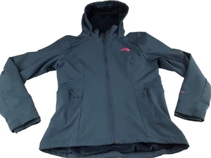 The North Face Women's Jacket Windwall Fleece Hood Size Medium Blue Full Zip - Picture 1 of 12