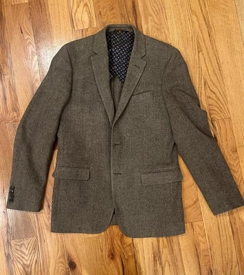 Brooks Brothers Wool Blazer Mens 40R Brown Herringbone Tweed Vtg USA - Image 1 of 4