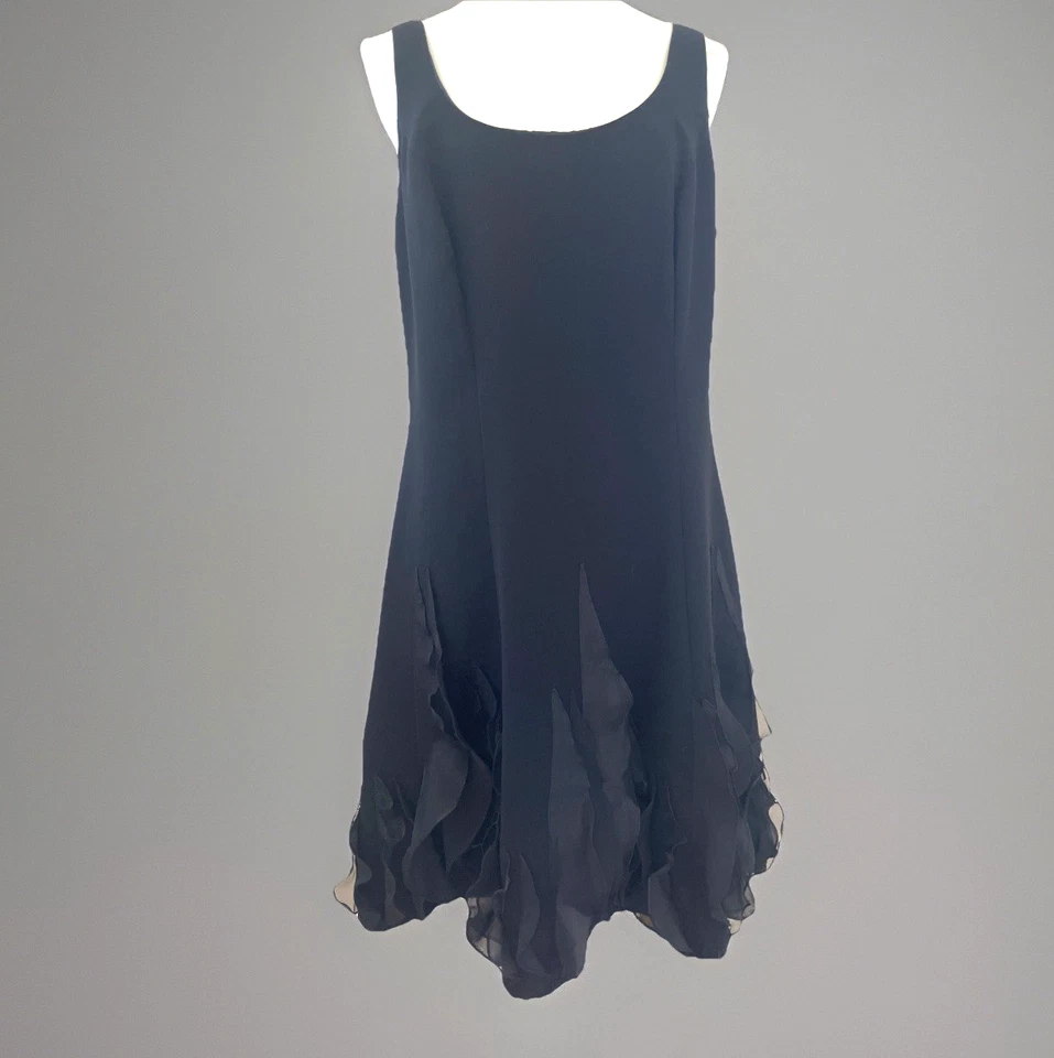 Vestido Formal Boutique Vintage Y2K JS Talla 14 Negro Volantes Hada Cachicho HOCO Foto 1 de 4