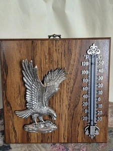 A&F Kanada; Holz, 3D Adler Wandthermometer Plakette Wohndeko - Bild 1 von 8