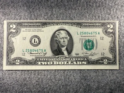 1976 $2 Dollar U.S. Federal Reserve UNC Note San Francisco Fr#1935 SPC1137 - Image 1 of 3