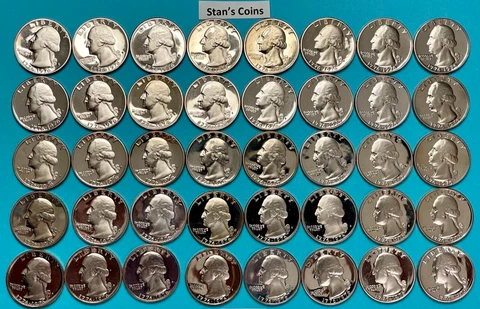 Bicentennial Washington Quarter Roll | 40 DEEP CAMEO BU Proof 1976 San Francisco Cover