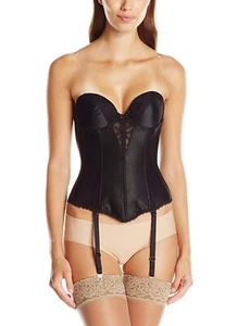 Va Bien BLACK Strapless Plunge Backless Bustier, US 36D, UK 36D - Picture 1 of 10