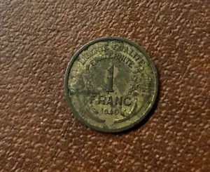 Vintage 1940 1 French Franc Coin France - Picture 1 of 2