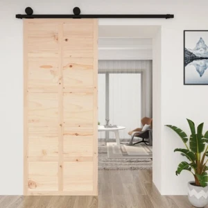 vidaXL Barn Door 90x1.8x214 cm Solid Wood Pine - Picture 1 of 7
