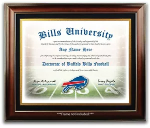 Buffalo BILLS NFL Football Fan Certificate / Diploma Man Cave CHRISTMAS GIFT - Picture 1 of 2